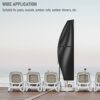 wiipara Parasol Cover with Rod, Cantilever Parasol Protective Cover fit for 2-4m Waterproof UV-Block Windproof Large Umbrella Cover with Zip and