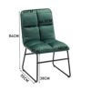 Warmiehomy Dining Chairs Set of 2,Foldable Velvet Chair Upholstered Chair with Black Metal Legs&Soft Backrest Reception Chair Padded Seat for Liv