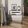 solaround Clear Acrylic End Table 2-Tier Bedside nightstand for Living Room Bedroom Home Decor (Black)