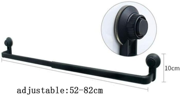RAKUTE Bathroom, Wall Mounted Towel Rack, Adjustable Suction Cup Abs Material Towel Holder Towel Rail Bar for Bathroom Kitchen Single-Layer Minim