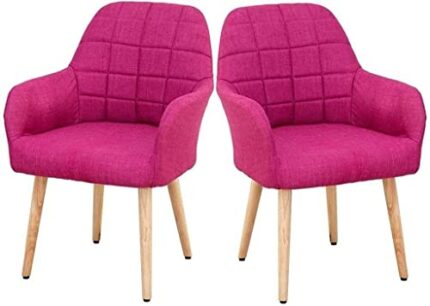 dining chair Office Reception Chairs Business Dining Chairs Set Kitchen Dining Chairs Set of 2,Fabric Upholstered Seat Wooden Legs Backrest Chair