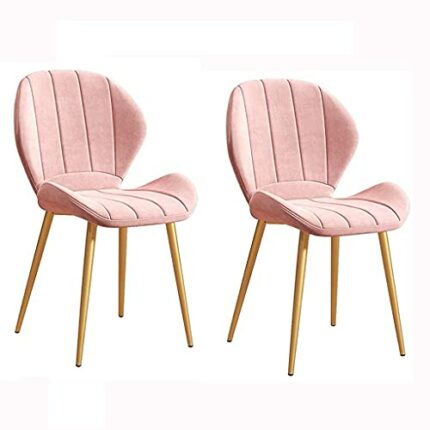 dining chair Kitchen Chair Velvet Seat and Backrest Sturdy Metal Legs for Kitchen/Dining Room/Lounge (Color : C, Size : Golden feet)
