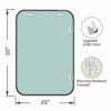 Umzodo 20"x30" Brushed Matte Black Mirror for Wall, Rounded Rectangle Mirror with Metal Frame Deep Set Design Hanging for Bathroom Entryway Vanit