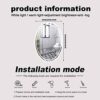with lights,oval mirrors for bathroom,led Anti-Fog wall mounted,Tricolor Lights, Color Temperature Adjustable,Energy -saving. (Color : 3color+ant