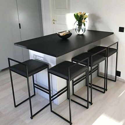 LWW Stools,Chair Elegant Home Décor Counter Height Barstools Chairs, Kitchen Breakfast Bar Stool Footrest Backrest, Square Velvet Seat Upholstere