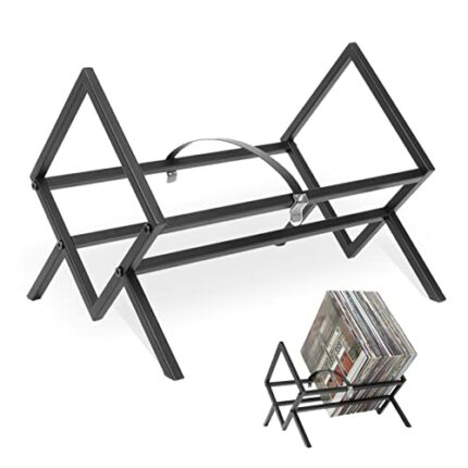 REGAL DISPLAY Vinyl Record Storage Holder - 12 inches 70 Album Holder Display Stand - Book and Record Album Storage - Album and LP Storage Organi