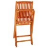 vidaXL Folding Outdoor Dining Set 7 Piece Outdoor Patio Terrance Backyard Furniture Wooden Dining Dinner Table and Chair Seat Solid Eucalyptus Wo