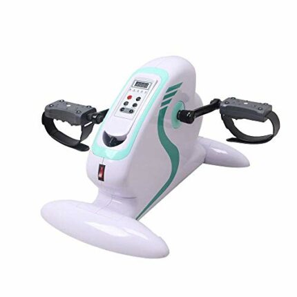 LUNEZY Electric Pedal Exerciser for Seniors Portable Fitness Bike for Arm/Leg Exercise Mini Cycling Trainer Stationary Exercise Leg Peddler