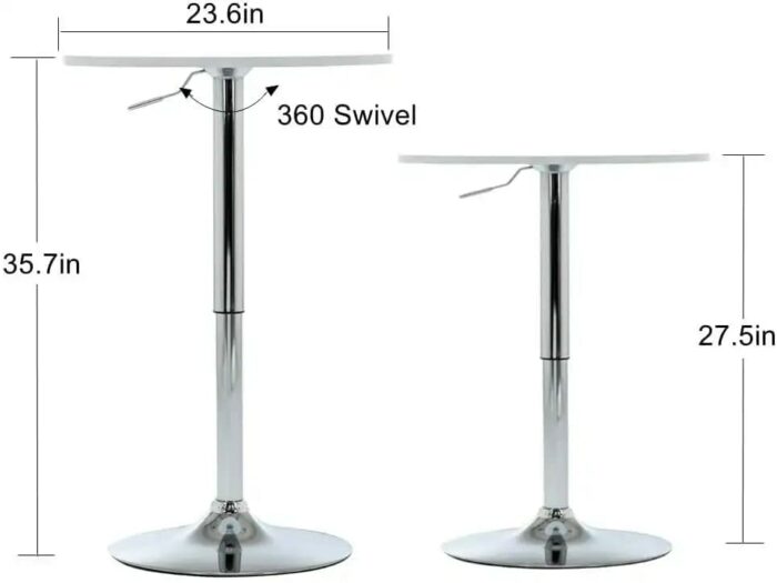 MoNiBloom bar-Tables, Metal, White, Diameter 23.5"