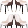 dining chair Kitchen Dining Room Furniture Chairs Modern Kitchen Dining Chair Set Of 4,Modern PU Leather High Back Padded Soft Seat Living Room L