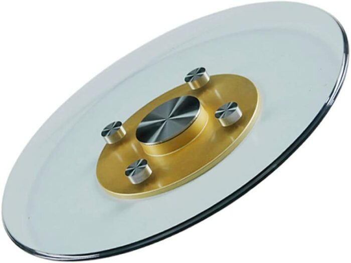KEppd 70cm/ 27.5″, 80cm/31.5″ Household Tempered Glass Turntable Kitchen Lazy Turntable Tray Hotel Restaurant Round Table Rotating Turntable