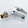 Bathroom Taps Modern Silver Sink Mixer Tap Single Lever Solid Brass Hot Cold Mixer Basin Faucet, Polished Chrome