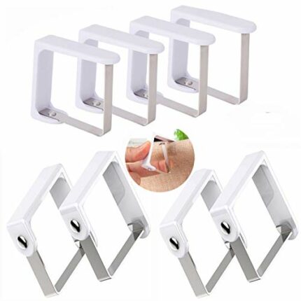 TTOOP Premium Table Cloth Clips, 8 Pack Thickened Stainless Steel Tablecloth Clips Table Cover Clamps Holder for Outdoor Picnic BBQ Wedding DIY P