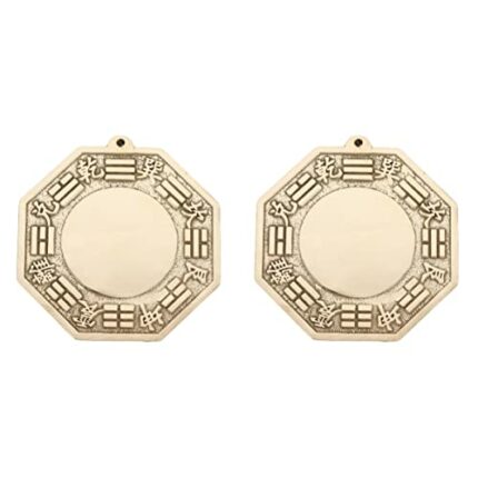 Veemoon Fengshui Gift Traditional Lucky Chinese 2 pack bagua mirror feng shui bagua mirror concave bagua mirror ornament Brass Bagua Mirror Chine