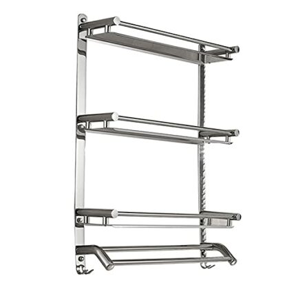 FVRTFT Bathroom Shelf Bathroom Glass Shelf Housewares Glass Bathroom Shelf With Chrome Fixings Tempered Glass 3 Layers (Size : 40Cm)