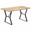 vidaXL Solid Mango Wood Dining Table Kitchen Dinner Living Room Furniture Computer Study Desk Workstation Stand 140x80x76cm