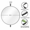 Black Pivot Round Mirror 30 Inch Circle Metal Framed Farmhouse Bathroom Mirror Tilting Beveled Vanity Mirrors for Wall