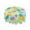 xigua Mandala Round Tablecloth with Umbrella Hole and Zipper Outdoor Tablecloth Spill-Proof Polyester Table Cover for Kitchen Patio Garden Party