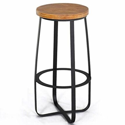 LEIGE Bar Stools High Stool Vintage Bar Stool Iron Art High Back Bar Stool Kitchen Breakfast Suitable for Family and Business Dining Chair