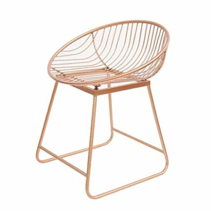 SDFGH Chair Simple Iron Cotton Cushion Bar Creative High European Retro Bar Stool(Colour:Rose Gold) (Size : 62cm)