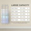 Towel Rack Wall Mounted, New Upgrade 3-Bar Towel Racks for Rolled Towels, Metal Towel Holder Widen for Large Folded Washcloths, Bath Towel Storag