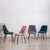 Velvet Dining Chairs Set Of 4 Black Metal Legs Lounge Chairs for Living Room Office Restaurant (Color : Grey)