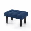BRIAN & DANY Small Footstool Ottoman, Linen Wooden Foot Stool Ottoman with Wood Legs, Sofa Footrest Extra Seating for Living Room Entryway Office