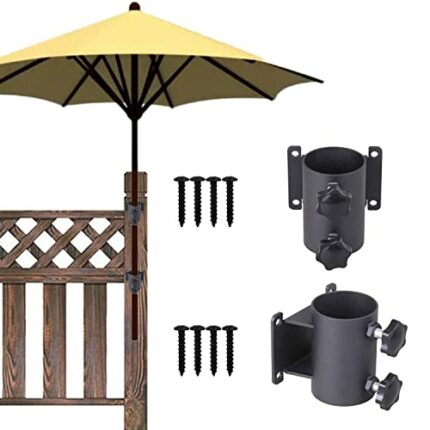 VANROUG Heavy Duty Patio Umbrella Holder,Patio Umbrella Stand Umbrella Clamp Mount Bracket for Deck Railing, Mount to Deck, Fences,Balcony or Out