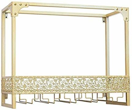 NEOCHY Wine Rack Modern Wall-Mounted Bar Floating Glass Rack Kit Modern Wall-Mounted Inverted Wine Glass Rack Storage Box Hanging Rack Display