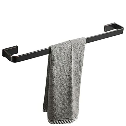 HIGOH Towel Rack Wall Mounted Single Towel Storage Rack Towel Bar,Solid Copper Towel Rod,Screws Mounting Towel Shelf Holder for Bathroom Hardware
