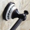 XHALERY Ceramic Towel Bar Single Bar Matte Black Bronze Antique Bathroom Copper Bathroom Wall Towel Rack 60Cm/D