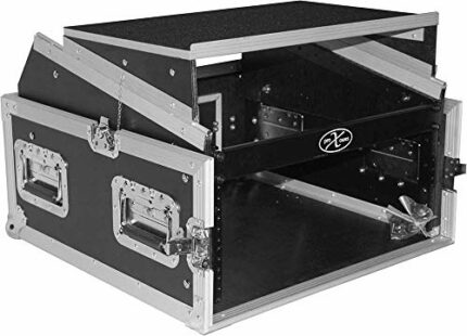 ProX Cases T-4MRLT 4 Space 10U Top Load Slant DJ Mixer Road Gig Ready Flight Combo Rack w/Gliding Laptop Shelf