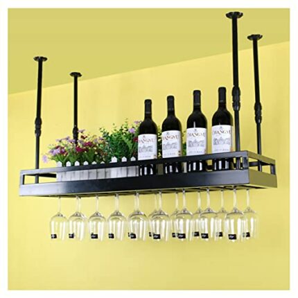 EYLINK Bar Upside Down Wine Glass Rack, Iron Ceiling Decoration Rack, Creative Goblet Rack Hanging Wine Rack, Flower Shop Display Flower Rack (Co