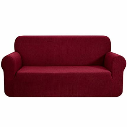 CHUN YI 1 Piece Jacquard Checks Stretch Fabric Couch cover, Stylish Sofa Slipcover For 3 Seater Sofa Couch Durable Furniture Protector(3 Seater,W