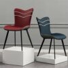 dining chair Kitchen Dining Room Furniture Chairs Faux Matte Suede Leather Dining Chairs Living Room Bedroom Kitchen Backrest Chair (Color : Dark