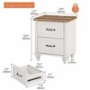WAMPAT End Table, Wood Nightstand with 2 Drawers, Sofa Side Table with with Storage for Living Room, Mid Century Bedside Table for Bedroom, Antiq