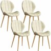 dining chair Kitchen Dining Room Furniture Chairs Dining Chairs Set Of 4 Kitchen Counter Chairs Leather Backrest Non-Slip Feet Apply to Leisure L