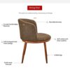 WALNUT Dining Room Chairs Nordic Style Dining Table With Chairs Set Furniture Cotton Linen Solid Wood Hotel Kitchen Restaurant Stool (Color : Ora