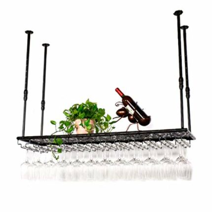 Bar Wine Rack Metal Iron Wine Rack Stylish Simplicity Ceiling Wine Rack Bar Special Goblet Rack Creative Display Stand Vintage Style Wine Rack Ad