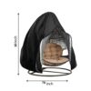 Aoleytech Double Hanging Garden Egg Chair Cover, Waterproof Outdoor Hanging Egg Chair Cover Anti-Dust Garden Rattan Swing Egg Chair Protective Co
