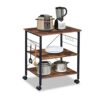 BHVXW 3 Tier Kitchen Storage Cart Microwave Oven Rack For Household Kitchen Wheel Movable Multifunctional Holders Cart