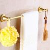 Bathroom European-Wide Copper and Gold Towel Rack Bathroom Towel Bar Towel Rack Single Rod Drawing Process Tower Hanger/50Cm
