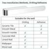 Towel Rail Self Adhesive 37CM, JiGiU Stainless Steel Bathroom Towel Bar Wall Mounted Towel Rack Storage Organizer ,Hand Towel Holder for Bathroom