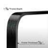 Umzodo 20"x30" Brushed Matte Black Mirror for Wall, Rounded Rectangle Mirror with Metal Frame Deep Set Design Hanging for Bathroom Entryway Vanit