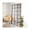 Black Industrial Full Length Window Panelled Mirror 180cm X 100cm