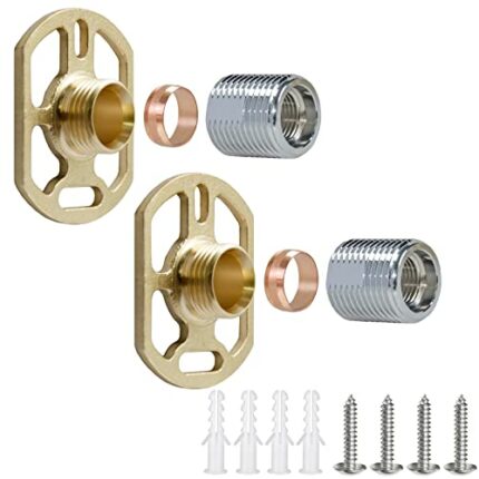 Bar Valve Fixing Kit, 1 Pair Chrome BSP Wall Mounting Bar Valve Fixing Brackets for Bar Shower, Bath Mixer Tap