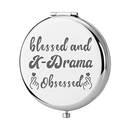 KEYCHIN Korean Drama Pocket Mirror K-Drama Lover Gifts Blessed and K-Drama Obsessed Compact Makeup Mirror K-Pop Music Merchandise (K- Drama-S)