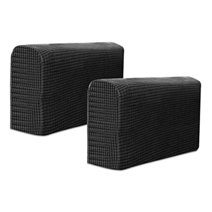 DOERDO Stretch Sofa Armrest Covers Armchair Slipcover Protector Couch Arm Covers for Home Office Recliner Sofa Spandex Jacquard Anti-Slip Furnitu