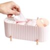 Bathroom ShelvesCotton Pad Holder with Transparent Cover Cosmetic Cotton Bud Organizer Box Desktop Anti-Dust Cotton