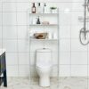 Chunful 3 Tier Over The Toilet Storage 3 Shelf Bathroom Organizer Over Toilet 63 x 27 x 10 Inches Over The Toilet Shelf Stable Freestanding Multi